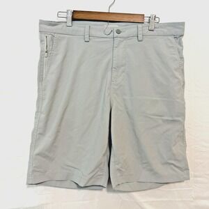 Tasc Bamboo Golf Tailored Shorts Flat Performance Gray Athletic 9" Inseam Men 35